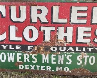 Curlee Clothes Thrower's Men's Store Dexter MO. Large Tin Sign