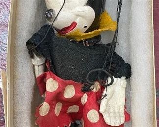 Early Wooden Minnie Mouse Marionette