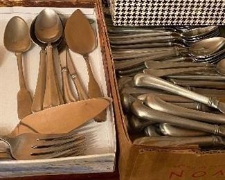 Large Grouping of International Pewter Flatware