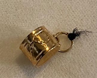 Small 14K Gold Drum Charm