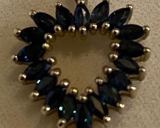 10K Gold Sapphire Pendant