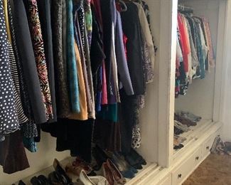 Clothing, pants, skirts, shirts, jackets, dresses, etc.