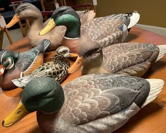 Decoys including some by Carl Huff & Joe Revello
