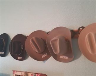 Large collection of western hats. Some are Stetson. All are nice.