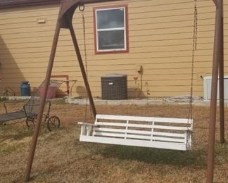 Outdoor swing on stand