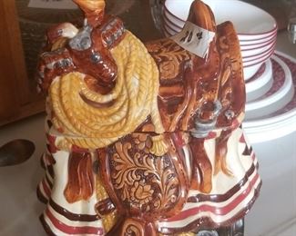 Very nice - saddle cookie jar