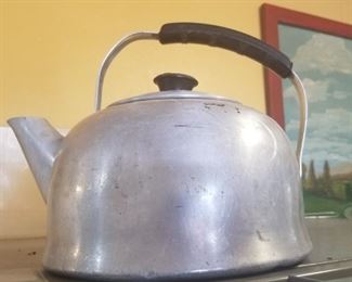 Wonderful vintage aluminum tea pot