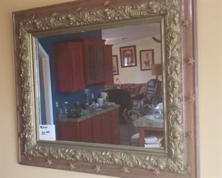 Large framed mirror.