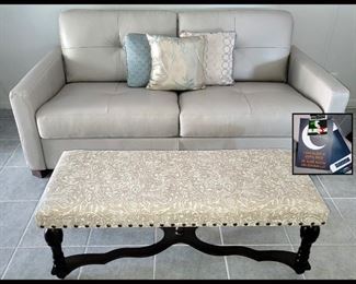 Digio Italian Leather Sleeper; Really Lovely and Like New with Tags and Nice Little Bench 