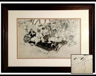 Cool Old Print by Harrison Fisher, Well Known Illustrator;  1875-1934