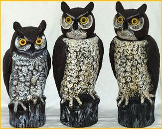 Large Scarecrow Owls; 2 Bobble Heads 