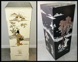 Pair of Asian Inspired Tall Stands 