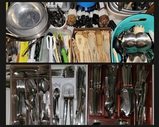 Small Sample of the HUGE Amount of Flatware and Utensils Available