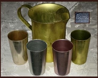 Vintage Bascal Aluminum Pitcher and Tumbler Set
