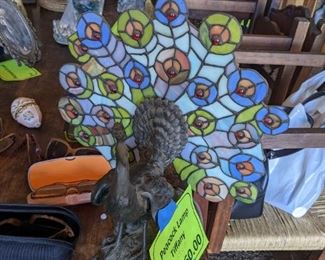 Tiffany style peacock lamp