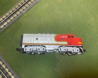 Complete running Rail King ready to run f 3 diesel santa fe train set with switches