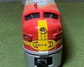Complete running Rail King ready to run f 3 diesel santa fe train set with switches