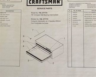 Craftsman large and small tool storage drawers
