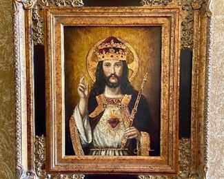 Enrique Ortiz, painted in 14kt gold on wood