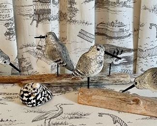Item 49:  Lot of Carved Birds on Driftwood:  $28                              Longest - 6.25" x 3.25"