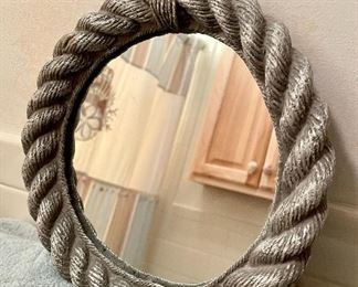 Item 51:  Vanity Mirror with Faux Nautical Rope - 9.5":  $22