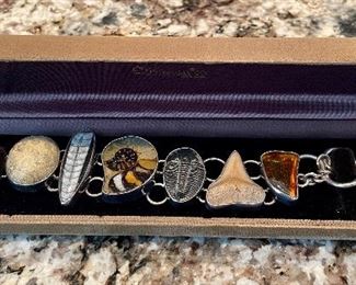 Item 54:  Charles Albert Sterling Silver Fossil Bracelet: $245