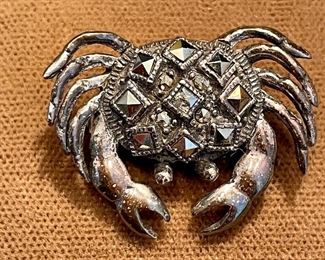 Item 61:  Crab Pin with Marcasite:  $18