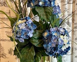 Item 83:  Faux Hydrangea's in Gold Pot - 24":  $38