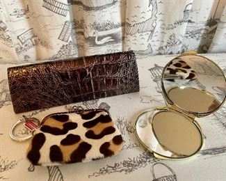 Item 96:  Lot with Eyeglass Case, Pocket Mirror, Coin Purse:  $14