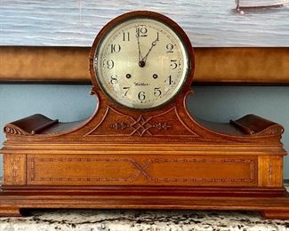 Item 42:  Vintage Waltham Mantle Clock - 19.25"l x 6.25"w x 12.75"h:  $295