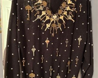 Item 451:  Bonnie Boerer & Company Sweater with Keys (size M): $45  