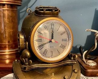 Item 119:  Scuba Helmet Clock, Resin Material - 7": $35
