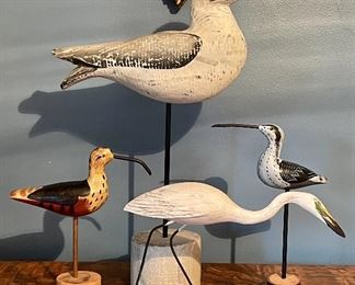 Item 137:  Lot of Carved Birds including Sea Gull:  $45                                              Tallest - 19"
