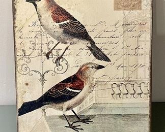 Item 136:  "Wood" Postcard (2 Birds) - 11" x 14":  $14