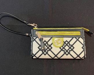 Item 93:  Wristlet (navy & chartreuse): $29