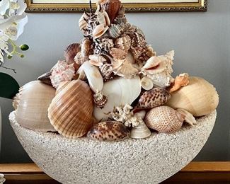 Item 170:  Shell Sculpture in Composite Bowl - 23" x 21":  $45