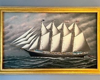 Item 420:  Giclee on Canvas  - artist S.F.M. Badger 1914 - 35" x 22": $245