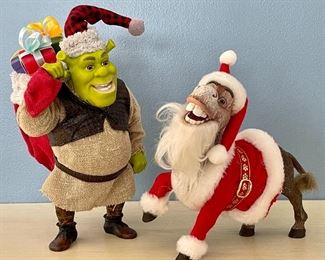 Item 223:  Holiday Shrek & Donkey:  $14                                                                                         Tallest - 8"