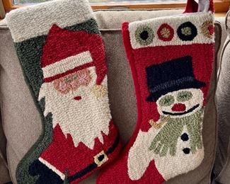 Item 225:  (2) Wool Hook Xmas Stockings (Santa & Snowman):  $38/Each
