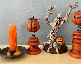 Item 251:  Halloween lot including flameless candle:  $18                                                                                                             Tallest - 9"