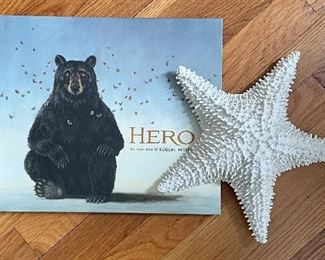 Item 279:  "Hero" Book & Composite Starfish: