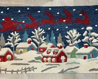 Item 146:  Hooked Holiday Rug (larger - NWT) - 27" x 45":  $35