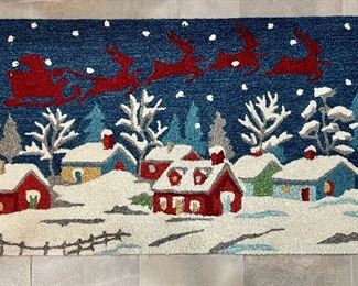 Item 147:  Hooked Holiday Rug (NWT - smaller) - 20" x 32":  $28