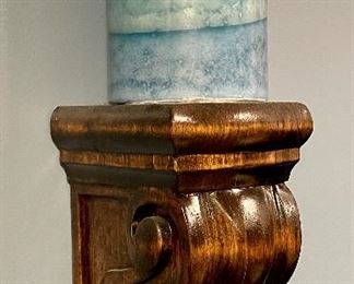 Item 305:  Pair of Candle Sconces with Flameless Candles - 5.25" x 9.5": $48