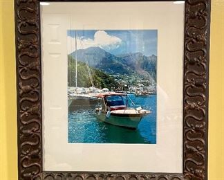 Item 403:  Framed Photograph (Boats) - 16" x 18.5": $28