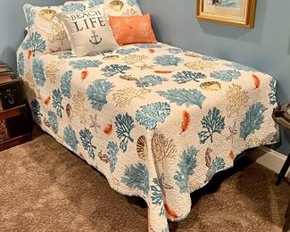 Item 332:  Coral Reef Twin Bedspread with Pillows & Shams:  $75