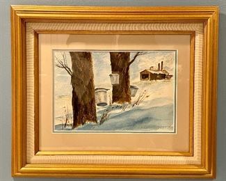Item 428:  "Sugaring" Watercolor Signed - 18.75" x 15.75": $145