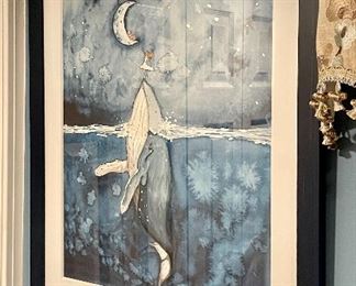 Item 434:  Whimsical Whale Print - 21.75" x 25.75": $125