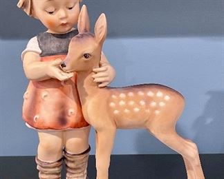Item 350:  "Girl with Fawn" Hummel Figurine: $68