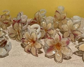 Item 306:  Assorted Glass Flowers (White/Peach/Pink Tones):  $22 each